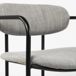 Bar Stools & Counter Height Stools-Kirkland's Home Smoke Arm Rest Upholstered Counter Stool Gray