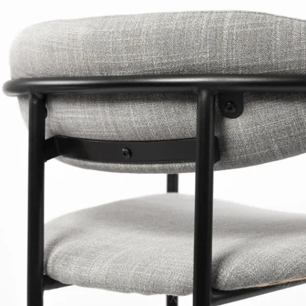 Bar Stools & Counter Height Stools-Kirkland's Home Smoke Arm Rest Upholstered Counter Stool Gray