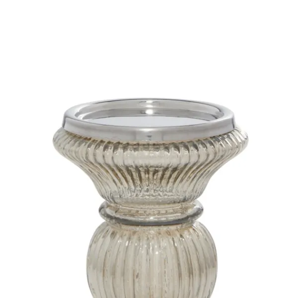 Candle Holders-Kirkland's Home Smoke Glass Pillar Candle Holders, Set Of 3 Gray