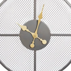 Clocks-Kirkland's Home Smoke Gray Vintage Matte Mesh Wall Clock