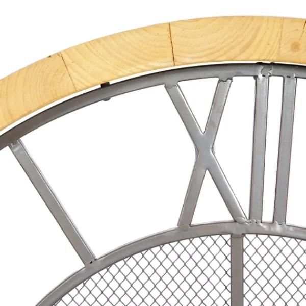 Clocks-Kirkland's Home Smoke Gray Vintage Matte Mesh Wall Clock