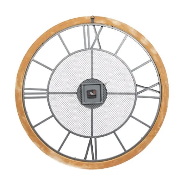 Clocks-Kirkland's Home Smoke Gray Vintage Matte Mesh Wall Clock
