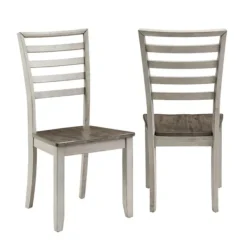 Dining Chairs-Kirkland's Home Smoked Honey And Alabaster Dining Chairs, Set Of 2 Ivory/Brown