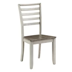 Dining Chairs-Kirkland's Home Smoked Honey And Alabaster Dining Chairs, Set Of 2 Ivory/Brown