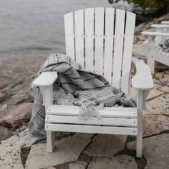 Blankets & Throws-Kirkland's Home Smokey Gray Fringe Stripe Outdoor Throw Blanket Gray/White