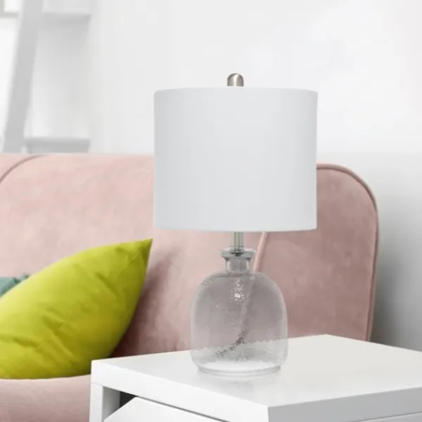 Table Lamps-Kirkland's Home Smokey Hammered Glass Shade Table Lamp Gray