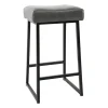 Bar Stools & Counter Height Stools-Kirkland's Home Smokey Vegan Leather Counter Stools, Set Of 2 Gray