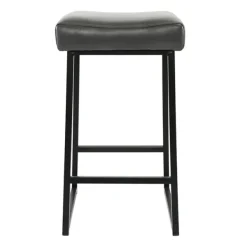 Bar Stools & Counter Height Stools-Kirkland's Home Smokey Vegan Leather Counter Stools, Set Of 2 Gray