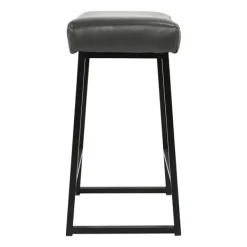 Bar Stools & Counter Height Stools-Kirkland's Home Smokey Vegan Leather Counter Stools, Set Of 2 Gray