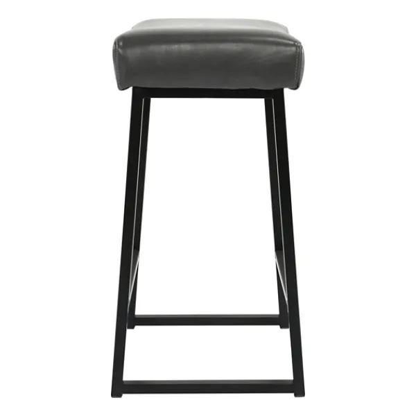Bar Stools & Counter Height Stools-Kirkland's Home Smokey Vegan Leather Counter Stools, Set Of 2 Gray