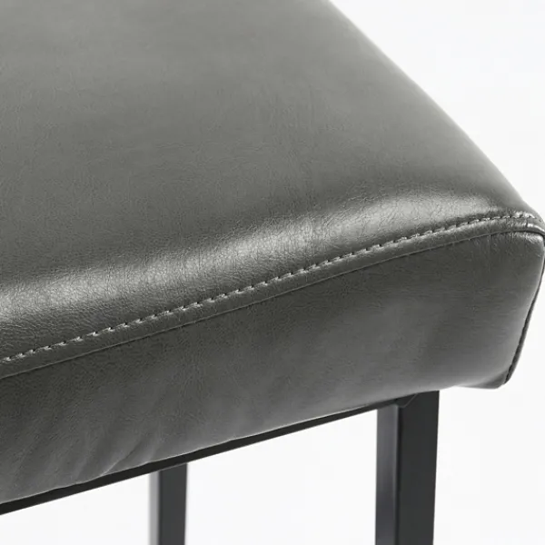 Bar Stools & Counter Height Stools-Kirkland's Home Smokey Vegan Leather Counter Stools, Set Of 2 Gray