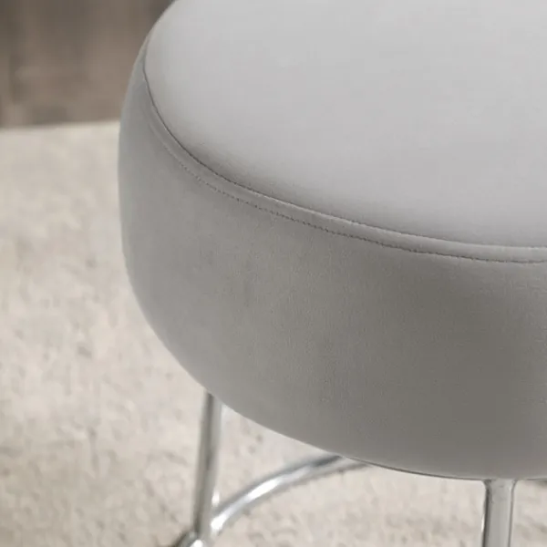Benches & Ottomans-Kirkland's Home Smokey Velvet Vanity Stool Gray