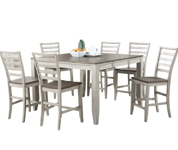 Dining Tables-Kirkland's Home Smoky Alabaster Wooden 7-Pc. Dining Set Gray/Brown