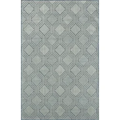 Outdoor Rugs-Kirkland's Home Smoky Blue Geometric Indoor/Outdoor Area Rug, 5X7 Gray/Blue
