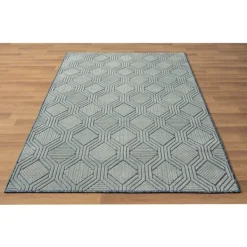 Outdoor Rugs-Kirkland's Home Smoky Blue Geometric Indoor/Outdoor Area Rug, 5X7 Gray/Blue