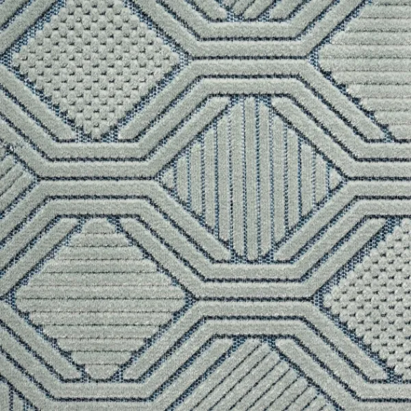 Outdoor Rugs-Kirkland's Home Smoky Blue Geometric Indoor/Outdoor Area Rug, 5X7 Gray/Blue