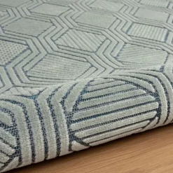 Outdoor Rugs-Kirkland's Home Smoky Blue Geometric Indoor/Outdoor Area Rug, 5X7 Gray/Blue
