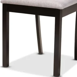 Dining Tables-Kirkland's Home Smoky Gray Upholstered Swoop Back 5-Pc. Dining Set