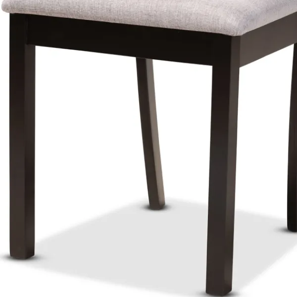 Dining Tables-Kirkland's Home Smoky Gray Upholstered Swoop Back 5-Pc. Dining Set