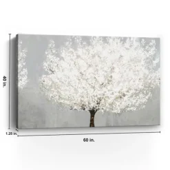 Canvas Art-Kirkland's Home Snow Kissed Blossoms Giclee Canvas Art Print Gray/White/Brown