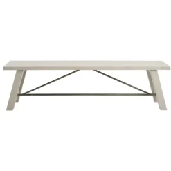 Dining Chairs-Kirkland's Home Sofia Wooden Dining Bench With Metal Bars White