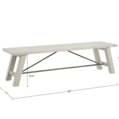 Dining Chairs-Kirkland's Home Sofia Wooden Dining Bench With Metal Bars White