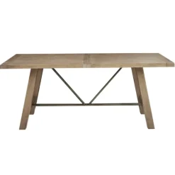 Dining Tables-Kirkland's Home Sofia Wooden Dining Table With Metal Bars Tan