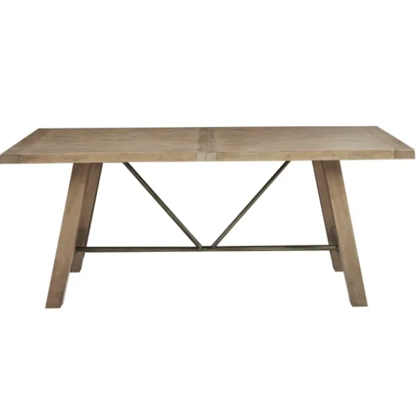 Dining Tables-Kirkland's Home Sofia Wooden Dining Table With Metal Bars Tan