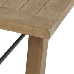 Dining Tables-Kirkland's Home Sofia Wooden Dining Table With Metal Bars Tan