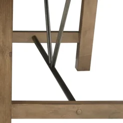 Dining Tables-Kirkland's Home Sofia Wooden Dining Table With Metal Bars Tan