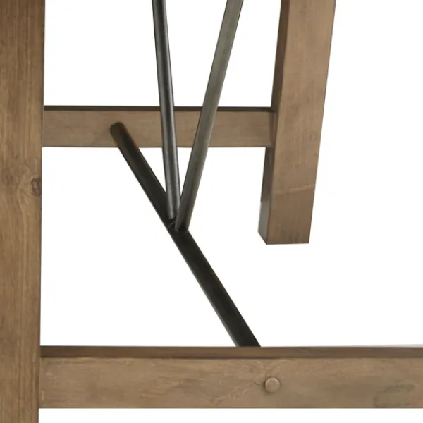 Dining Tables-Kirkland's Home Sofia Wooden Dining Table With Metal Bars Tan