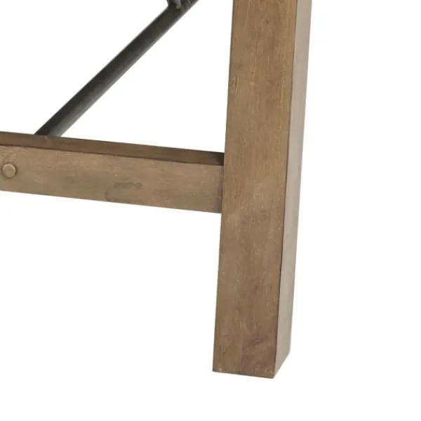 Dining Tables-Kirkland's Home Sofia Wooden Dining Table With Metal Bars Tan