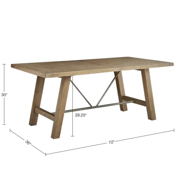 Dining Tables-Kirkland's Home Sofia Wooden Dining Table With Metal Bars Tan