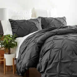 Duvets-Kirkland's Home Soft Pinched 3-Pc. Twin Duvet Cover Set Gray