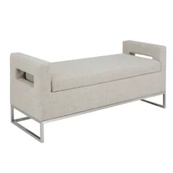 Benches & Ottomans-Kirkland's Home Soft Storage Bench With Open Sides Gray
