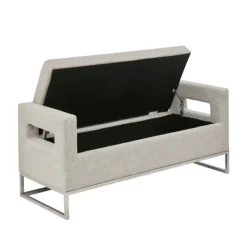 Benches & Ottomans-Kirkland's Home Soft Storage Bench With Open Sides Gray