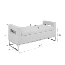 Benches & Ottomans-Kirkland's Home Soft Storage Bench With Open Sides Gray