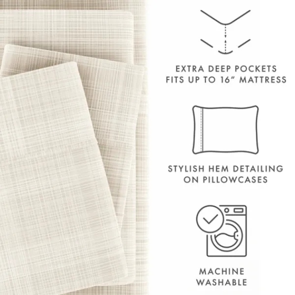 Bed Sheets-Kirkland's Home Soft Thatch 3-Pc. Twin Sheet Set Tan
