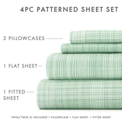Bed Sheets-Kirkland's Home Soft Thatch 3-Pc. Twin Sheet Set Green