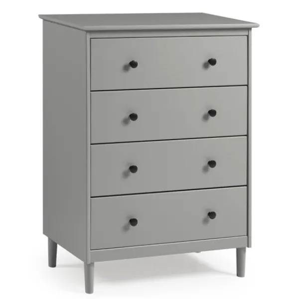 Dressers & Chests-Kirkland's Home Solid Pine Wood 4-Drawer Dresser Gray