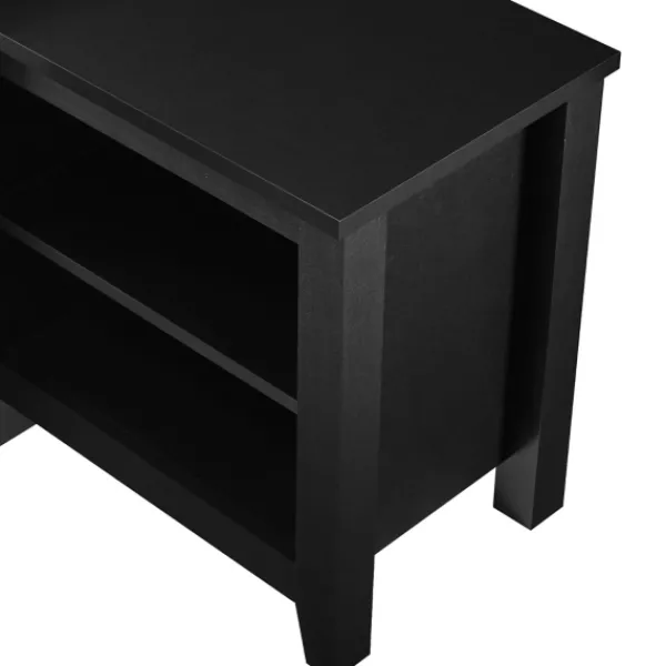 Tv Stands & Media Consoles-Kirkland's Home Solid Tiered Tv Stand Black