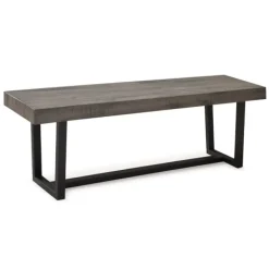 Dining Chairs-Kirkland's Home Solid Wood Two-Tone Dining Bench Gray