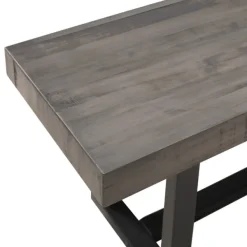 Dining Chairs-Kirkland's Home Solid Wood Two-Tone Dining Bench Gray