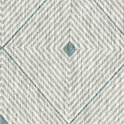 Outdoor Rugs-Kirkland's Home Solitaire Sun Shower Outdoor Area Rug, 5X8 Blue/Ivory