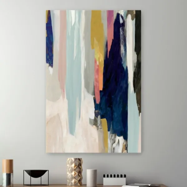 Canvas Art-Kirkland's Home Somber Abstract Canvas Art Print Blue/Tan/Multi
