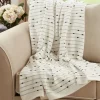 Blankets & Throws-Kirkland's Home Soot Black Textured Striped Tassel Throw White/Black