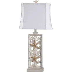 Table Lamps-Kirkland's Home South Haven Stacked Starfish Table Lamp White