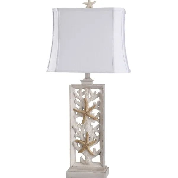 Table Lamps-Kirkland's Home South Haven Stacked Starfish Table Lamp White