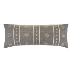 Pillows-Kirkland's Home Southwestern Geo Lumbar Pillow Gray