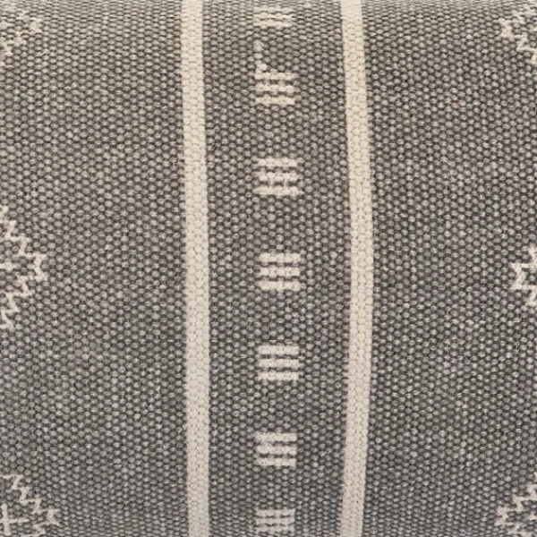 Pillows-Kirkland's Home Southwestern Geo Lumbar Pillow Gray
